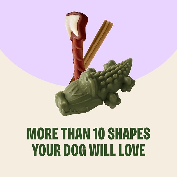 Whimzees Wellness Alligator Natural Dog Dental Treat, Chews, Freshens Breath, Medium Size, 12.7 oz Bag, 12 Count