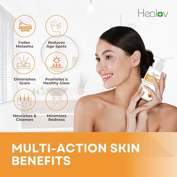 Kojic Acid Lotion – Skin Brightening Body Lotion for Age Spots, Hyperpigmentation, Intimate Areas – Dark Spot Remover, Reduces Acne, Scars and Evens Tone – Kojic Acid Cream for Brighter, Glowing Look