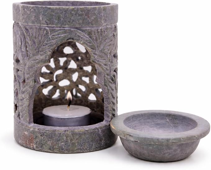 Marble Soapstone Candle Tea Light Holder | Aroma Burner, Oil Diffuser, Wax Burner, Home Decor