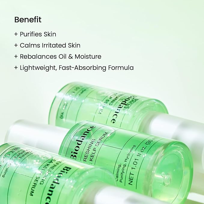 BIODANCE Refreshing Sea Kelp Serum, Oil & Sebum Control, Calming Serum for Oily & Combination Skin, Korean Skin Care, Valentines Day Gifts for Her | 1.01 fl.oz x 1 ea