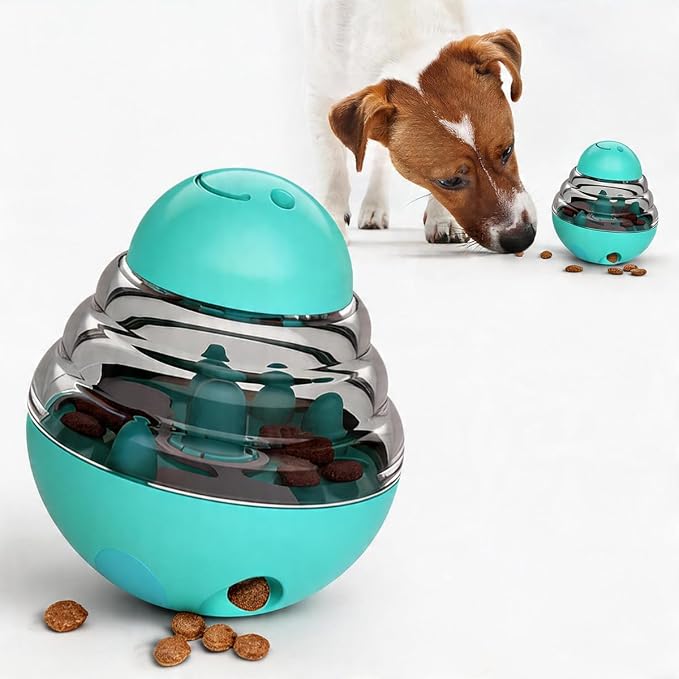 UFO Robot Planet Interactive Dog Toy, Treat Dispensing Puzzle for Large & Small Dogs, Enrichment Brain Stimulation & Slow Feeder to Keep Them Busy(Roly-Poly Toy Blue)