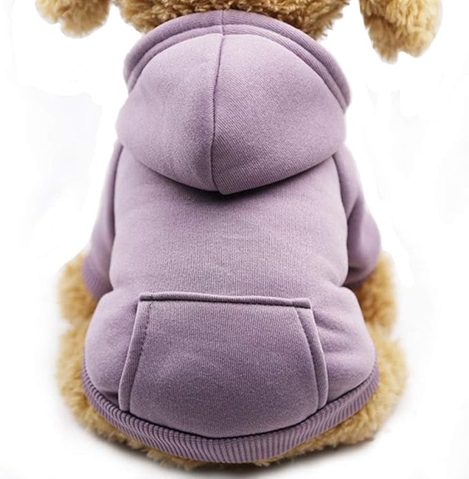 Soft Dog Hoodies for Small Dogs, Warm Fleece Puppy Clothes with Pocket | Jecikelon cold weather coat, cute puppy costume, breathable sweatshirt for dogs girl & boy, machine washable, easy on & off