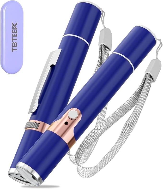 TBTeek Cat Toys, with Metal Case, 2 Pieces, Rechargeable (Blue) | 7 Adjustable Patterns, Cats Fun Playing Exercise Interactive Kitten Pet Dog Chase Toy