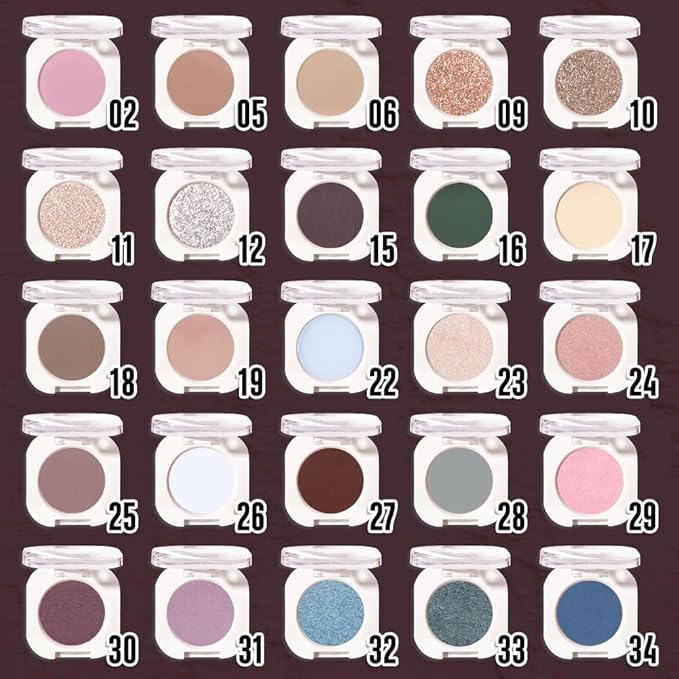 Plum Matte Single Eyeshadow, Lightweight Blendable Mini Eye Shadow for Older Women, Monochrome Eyeshadow Palette Makeup Pigmented Waterproof, Vegan & Cruelty-Free, 30