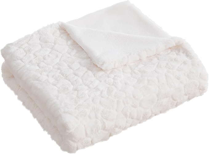 Fluffy Reversible Faux Fur Throw Blanket Thick Warm Blankets Cozy for Couch | Soft Plush Machine Washable Bed Home Decor, Large 50x70 Inch, for Women Men