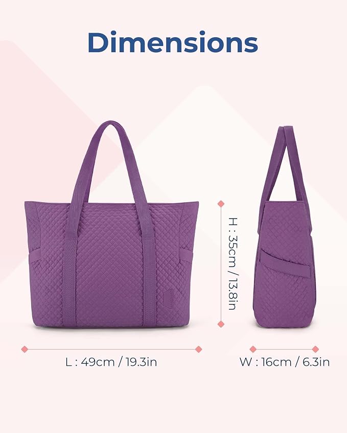 BAGSMART Crush Tote Bag for Women, 20L Puffer Work Tote with Zipper, Travel Essentials Quilted Nurse Hospital Bag