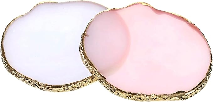 2PCS Nail Art Palette, Resin Nail Plates Makeup Mixing Palettes Gilded Edge Polish Palette Irregularity Painting Mixed Color Palettes Display Board for DIY ManicureArt Design Makeup Foundation