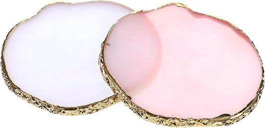 2PCS Nail Art Palette, Resin Nail Plates Makeup Mixing Palettes Gilded Edge Polish Palette Irregularity Painting Mixed Color Palettes Display Board for DIY ManicureArt Design Makeup Foundation