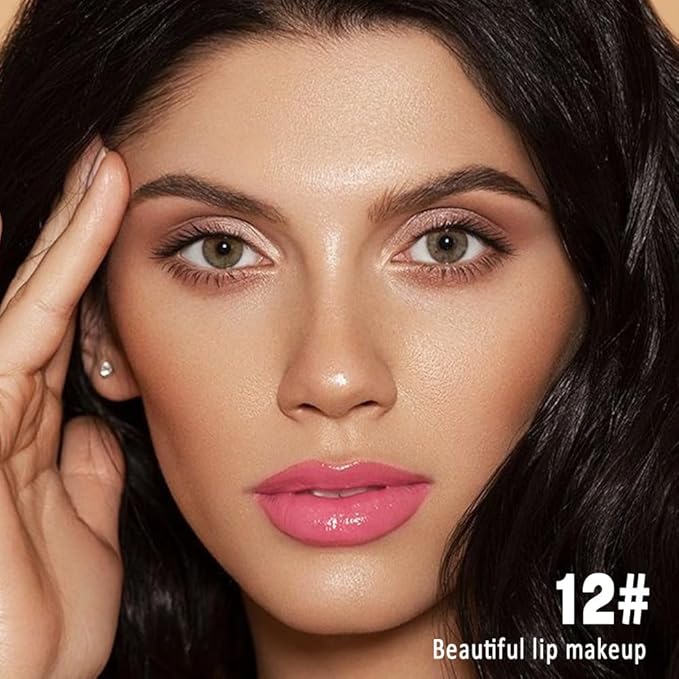 evpct Baby Pink Shiny Glossy Longwear No-Budge Liquid Lip Color Lipstick Makeup, Highly Pigmented Color Instant Shine, Waterproof Long Lasting Lipstick for Women, Lip Stain Gloss with Lip Liner Brush