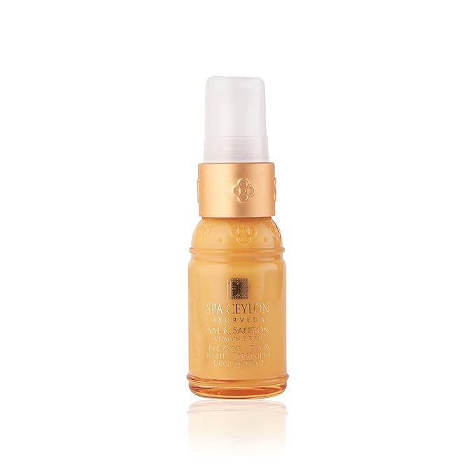 SPA CEYLON Sal & Saffron Eye Zone Treatment Concentrate | Vitamin E Rich for Day & Night with Hyaluronic Acid | Minimizes Discolorations & Puffiness