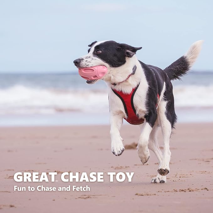 EASTBLUE Dog Toys for Aggressive Chewers, Indestructible Squeaky Football