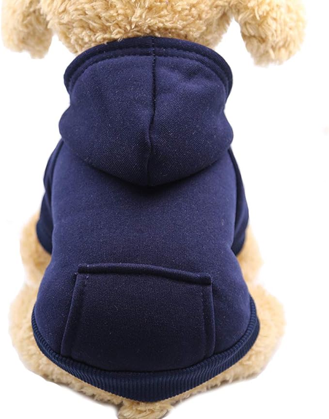 Soft Dog Hoodies for Small Dogs, Warm Fleece Puppy Clothes with Pocket | Jecikelon cold weather coat, cute puppy costume, breathable sweatshirt for dogs girl & boy, machine washable, easy on & off
