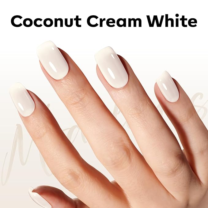 modelones White Gel Nail Polish Beige Cream Milky Jelly Translucent Gel Polish Neutral Sheer Nails Soak Off LED Nail Lamp Manicure Salon Gift 15 ML