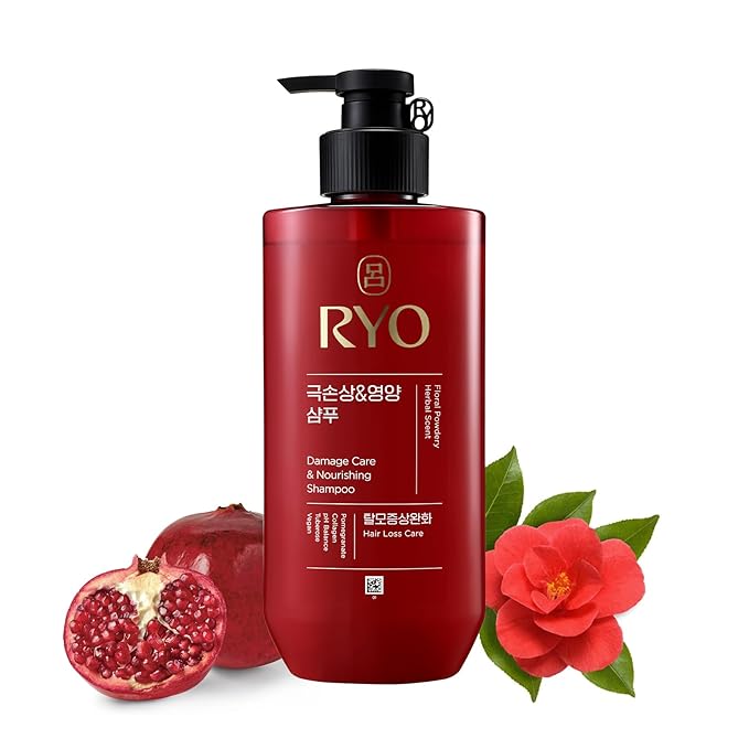 Ryo Hair Damage Care & Nourishing Shampoo & Conditioner Set | Korean Ginseng Herbal Formula for Damaged, Dry Hair | Strengthening Moisture Repair K-Beauty Haircare | Holiday Gift Idea