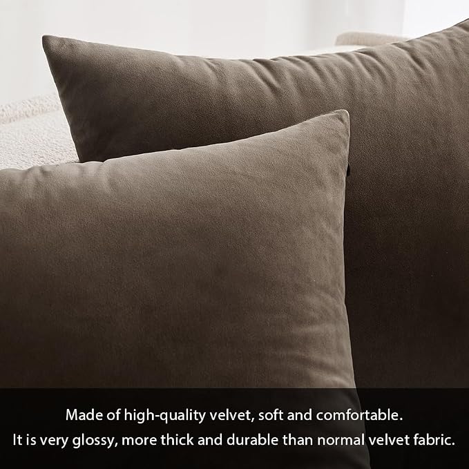 MIULEE 12x20 Inch Lumbar Velvet Throw Pillow Cover Set of 1 Dark Coffee | Soft Luxury Decorative Throw Pillow Cover, Single Rectangle Cushion Case, Home Decor for Chair Couch Sofa Bedroom Car Bed