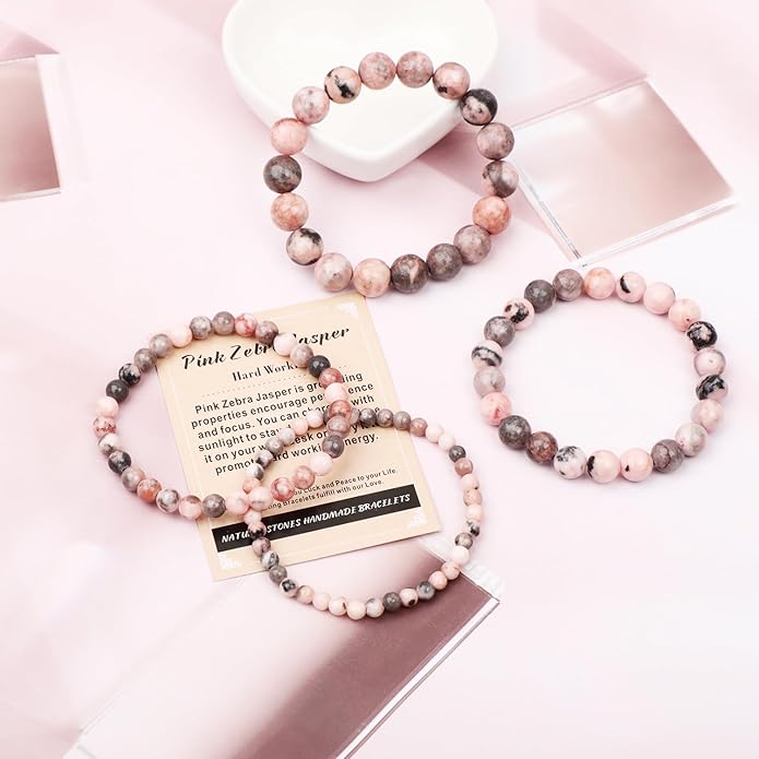 AD Beads Handmade Gemstone Stretch Elastic Bracelet Crystal Healing Reiki Nature's Beauty and Spiritual Essence Unisex