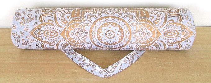 ICC Black Gold Mandala Full-Zip Exercise Yoga Mat Carry Bag Gym Beach Pilates Carrier Bags Hippie Mandala Indian Cotton Bag