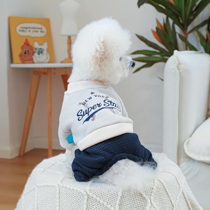 Dog Stylish Overalls Comfortable Puppy One Piece Outfits Summer Bib Overalls for Small Dogs Cute Pet Jumpsuit Onesie Chihuahua Yorkies Birthday Holiday Clothes Costume