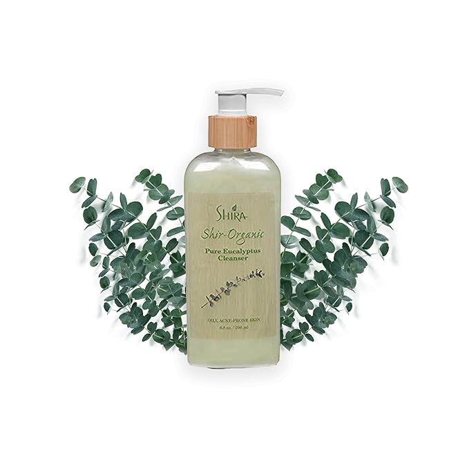 Shira Shir Organic Eucalyptus Cleanser Hydrating Facial Cleanser for Normal to Oily Skin. Antibacterial Acne Cleanser with Eucalyptus (200 ml)