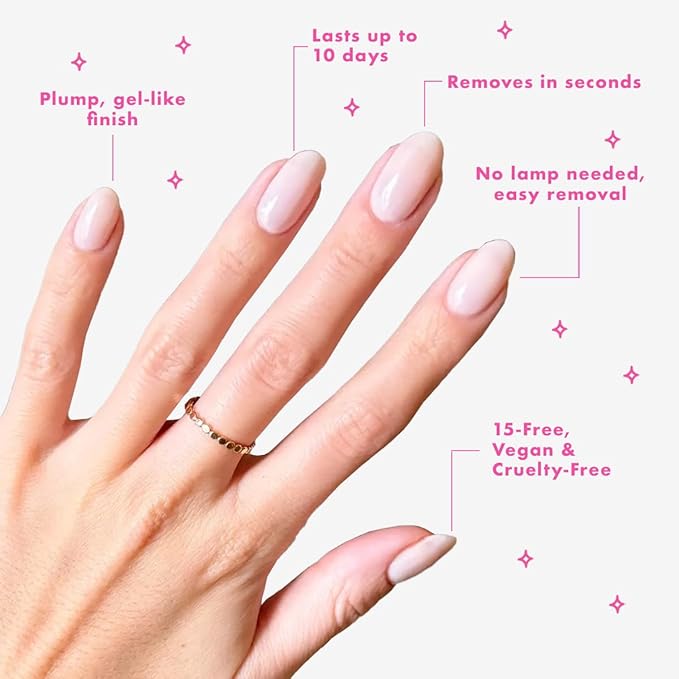 Olive & June Long Lasting Nail Polish | Spring Pastel Nails | Plump Gel-Like Finish No Lamp Needed | Lasts up to 10 days | Salon-Quality 15-Free Vegan & Cruelty-Free Chip-Resistant | Strawberry Scone