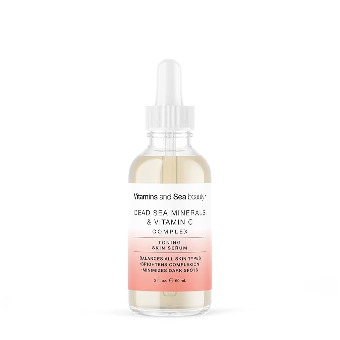 Toning Skin Serum with Vitamin C Complex & Dead Sea Minerals – Brightening, Dark Spot Minimizer, Toning Facial Serum – Vegan, Paraben-Free – 2 fl oz