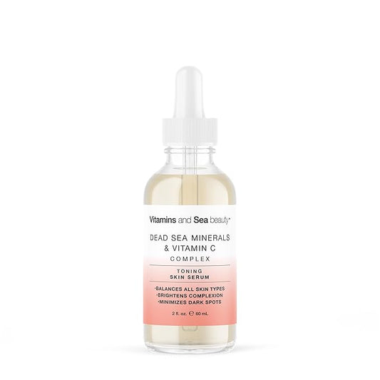 Toning Skin Serum with Vitamin C Complex & Dead Sea Minerals – Brightening, Dark Spot Minimizer, Toning Facial Serum – Vegan, Paraben-Free – 2 fl oz