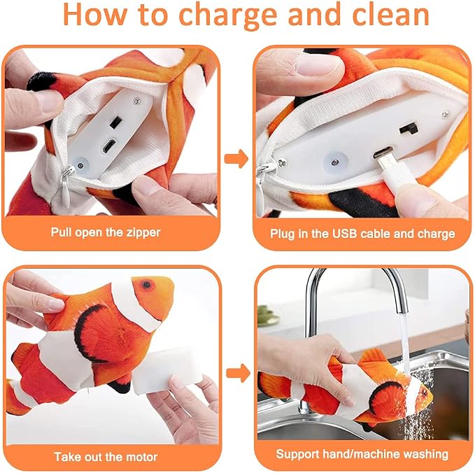 Tocirelo Cat Toy Flopping Fish - Interactive Cat Toy for Indoor Bored Cats