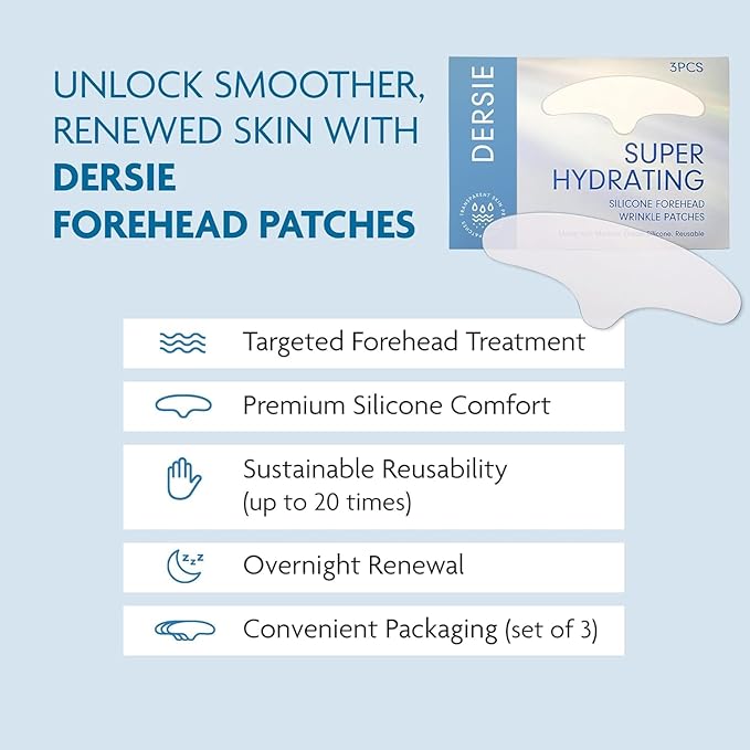 Dersie Silicone Forehead Wrinkle Patches (3 Count (Pack of 1))