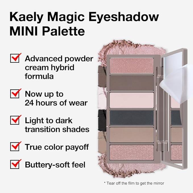 Kaely 6 Color Mini Neutral Eyeshadow Palette Makeup, Highly Pigmented Eye Shadow Palette Waterproof, Natural Matte Shimmer Eye Shadow Palette, paleta de sombras de ojos, Vegan & Cruelty-free, 06