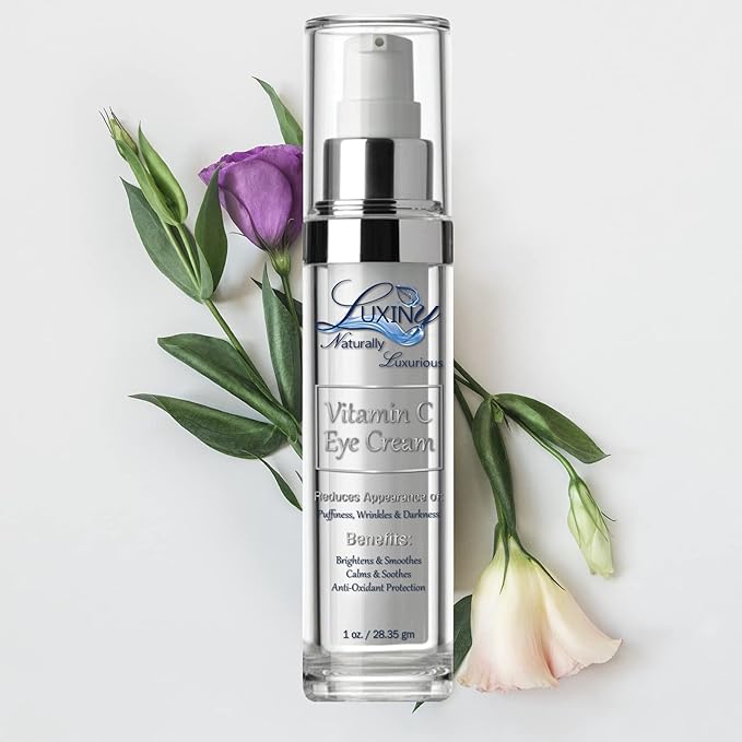 Luxiny Vitamin C Under Eye Cream for Dark Circles and Puffiness, Anti Aging, Enriched Retinol Eye Cream to Reduce Eye Bags, Fine Line and Wrinkles with Aloe Vera & Cocoa Butter, 1oz.