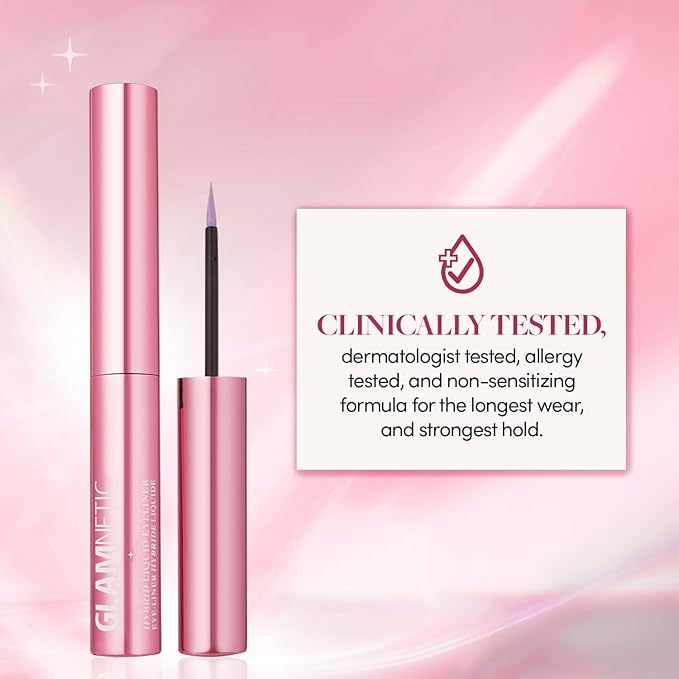 Glamnetic Hybrid Magnetic Eyeliner, Liquid Clear, for Eyelashes - Waterproof & Smudge Proof Liner | All-Day Hold for Magnetic Lashes, Quick-Drying, Paraben-Free 0.025 fl oz
