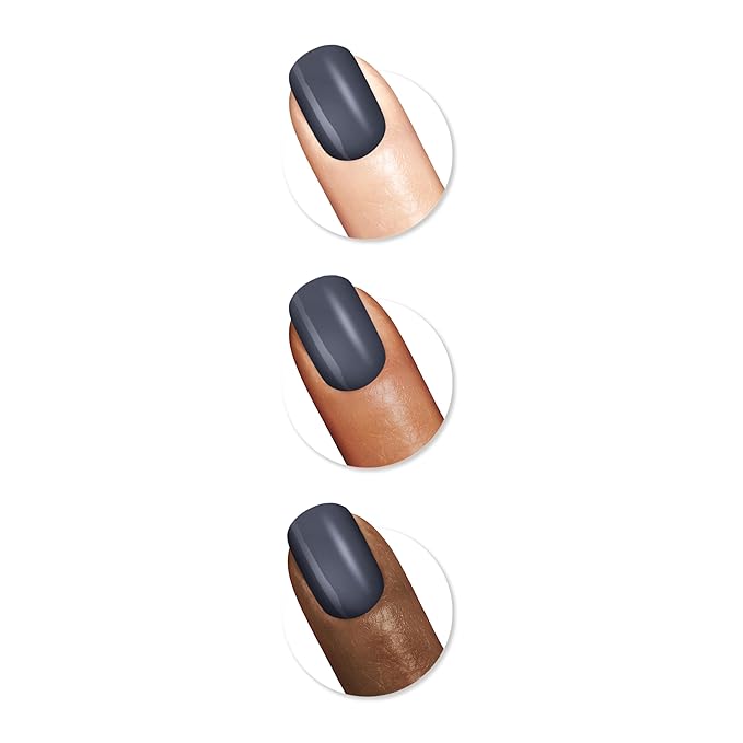 Sally Hansen Good. Kind. Pure. Nail Polish | Plant-Based, Vegan, 16-Free Formula | Opaque, Shiny | 395 Nightfall | Grey Navy Nail Color