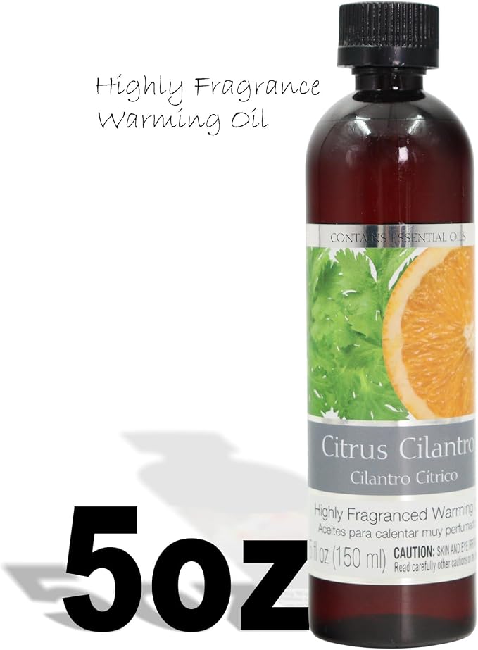Hosley Set of 2 Citrus Cilantro Fragrance Warming Oils 5 Ounce Ideal Gift for Weddings Spa Reiki Meditation Bathroom Settings P1