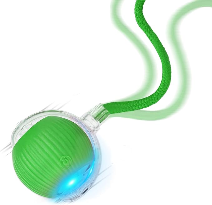 Goosheep 1PK Automatic Rolling Interactive Cat Toys Ball for Indoor Cat Dog | Green, 3 Modes, LED Light, 360° Smart Automatic Rolling, for Indoor Cats and Small Dogs, Suitable for Multi-cat Families