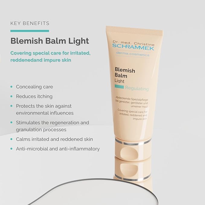 Schrammek Blemish Balm Light (1.4 fl oz) - Covering Special Care for Irritated, Reddened & Impure Skin - The Original since 1967 - BB Cream - Tinted Face Moisturizer - Facial Skin Care - Dr