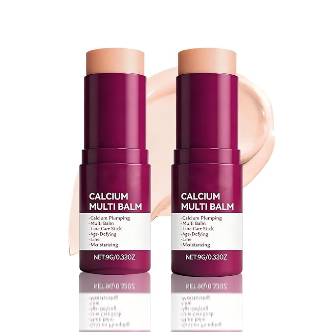 Calcium Multi Balm Stick 2PCS, Collagen Moisturizing Stick, Collagen Moisturing, Anti-aging, Wrinkle Core Stick, Sagging, Hydrating, Firming Skin, Suitable for Eyes, Neck, Face