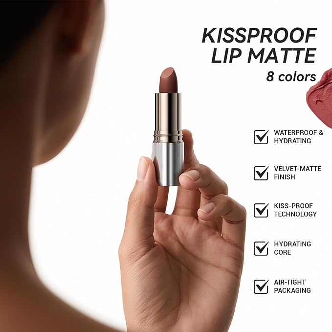 MAANGE Lipstick, Matte Lipstick Long Lasting Transfer-Proof Waterproof & Hydrating Lip Makeup, Full Coverage for a Nourishing Pout,1 Count-N504