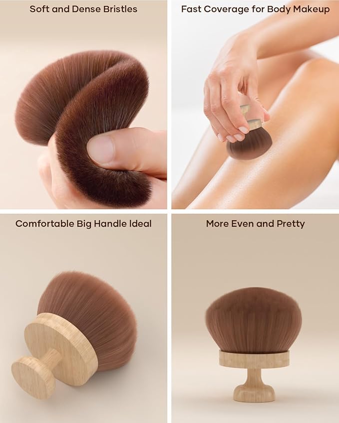 Extra Large Body Makeup Brush For Self Tanner, 3 Inch Width Self Tanning Blend Brush, Soft synthetic hair, Powder, Foundation, Blusher, Bronzer, Face and Body Brush
