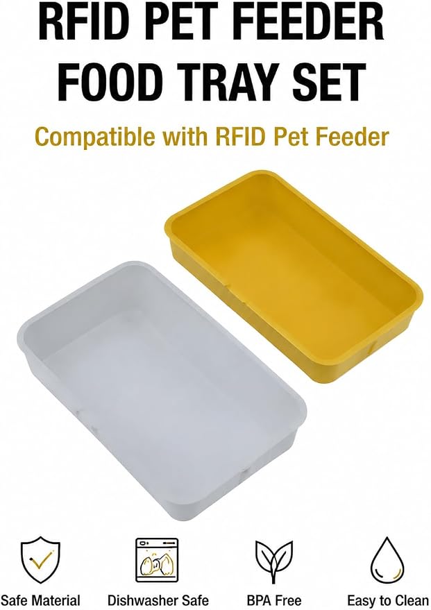 Angled Pet Feeding Bowl – Ergonomic Easy‑Access Bowl for Automatic RFID Pet Feeders to Reduce Food Waste & Help Cats/Dogs Reach Every Bite