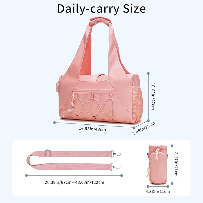 Handbag for Women Yoga Bag Large Capacity Yoga Pad Buckle with Shoe Compartment Water Bottle Sports Gym Bag Travel