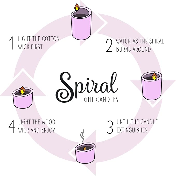 Spiral Light Candles - Lavender and Chamomile (Medium) | Cool Decorative Candle for Men & Women | Long Lasting Clean Burning Wax | Luxury Aromatherapy Gift for Birthdays & Housewarming |