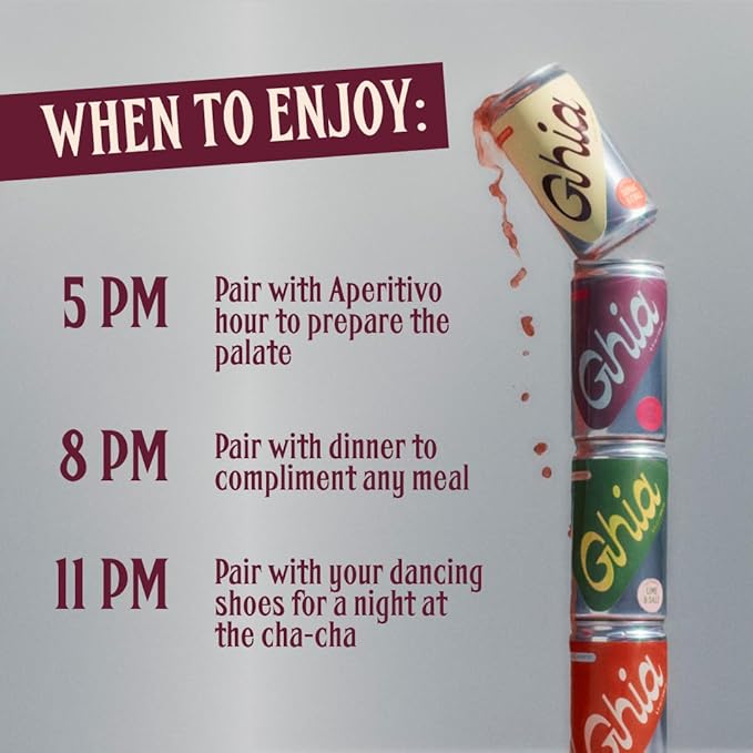 Ghia Non-Alcoholic Le Spritz | Sumac & Chili 12-Pack | Canned Mocktail & Cocktail Mixer, Zero Proof Sparkling Apéritif with Soothing Herbal Extracts | No Sugar, No Artificial Flavors, Caffeine-Free