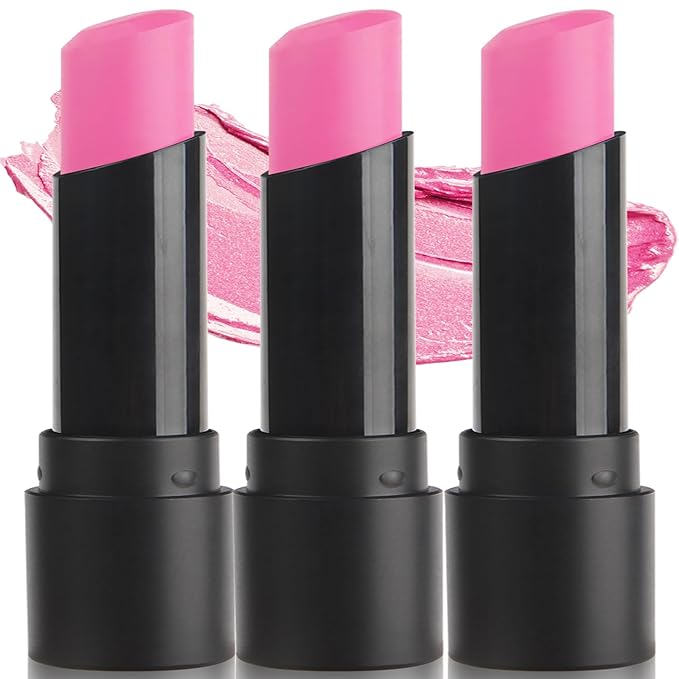 MEICOLY 3Pcs Pink Face Body Paint Stick for Halloween SFX Cosplay Makeup,Pink Accessories for Spirit Week,Eye Black Stick,Sweat Proof Waterproof Eye Black Baseball Softball Football Lacrosse