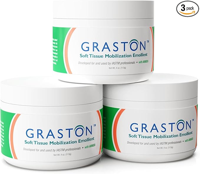 Graston Technique Arnica Soft Tissue Emollient - 4oz Jar Pro-Grade Therapy Cream for IASTM, Massage, Relief and Recovery, 3-Pack