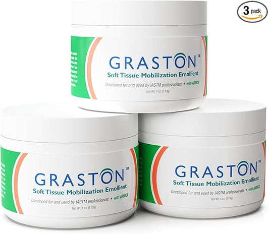 Graston Technique Arnica Soft Tissue Emollient - 4oz Jar Pro-Grade Therapy Cream for IASTM, Massage, Relief and Recovery, 3-Pack