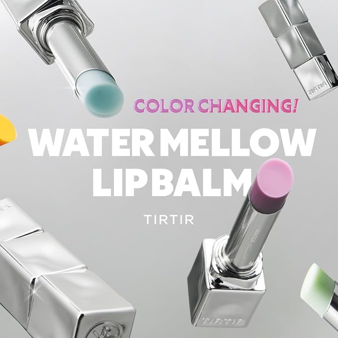 TIRTIR Water Mellow Lip Balm, 03 Peach Lemony, 0.11 Fl Oz – pH Color Changing Organic Korean Lip Care, Lightweight Deep Hydration Lip Moisturizer for Women Men, Paraben Free