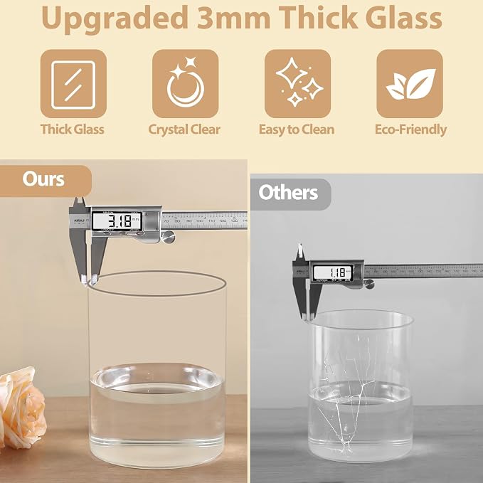 2pcs 6" x 4.7" Clear Glass Cylinder Vases for Centerpieces | Wide Mouth Flower Vases for Wedding & Home Decor, Hurricane Floating Candle Holders for Table, Includes 2 Floral Tapes
