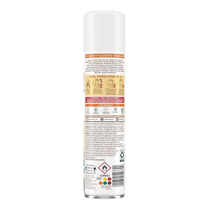 Batiste Tropical Dry Shampoo, Waterless Shampoo, 3.81oz 3 pack