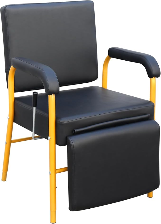 Reclining Shampoo Chairs Adjustable Height Shampoo Chairs for Salon Barber Chair Hair Stylist Chair Recline Salon Chair Spa Beauty Equipment for Hair Stylists, Tattoo Artists, Cosmetologists（Gold）
