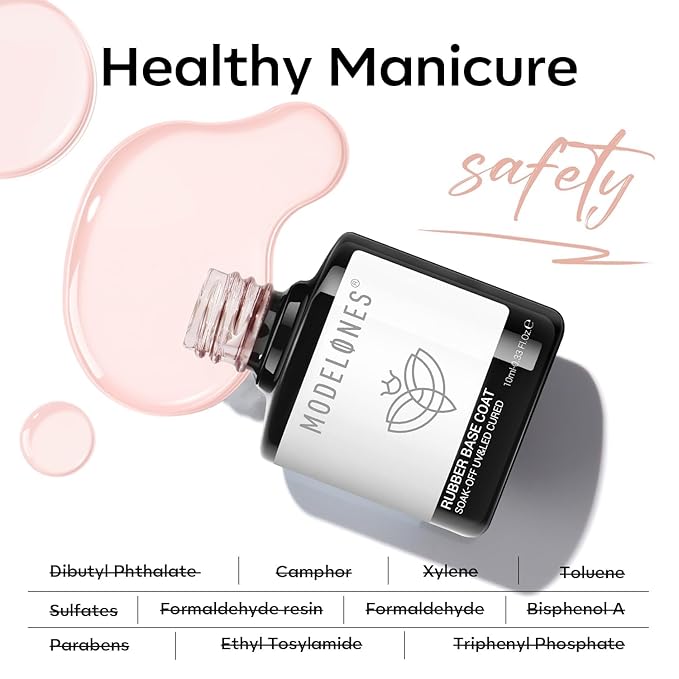 modelones Builder Rubber Gel Base Coat for Nails, Neutral Warm Nude Rubber Base Gel Nail Polish for Strengthen Apex Building Extension Protect Weak Nails Long Last U V Manicure Gift for Women